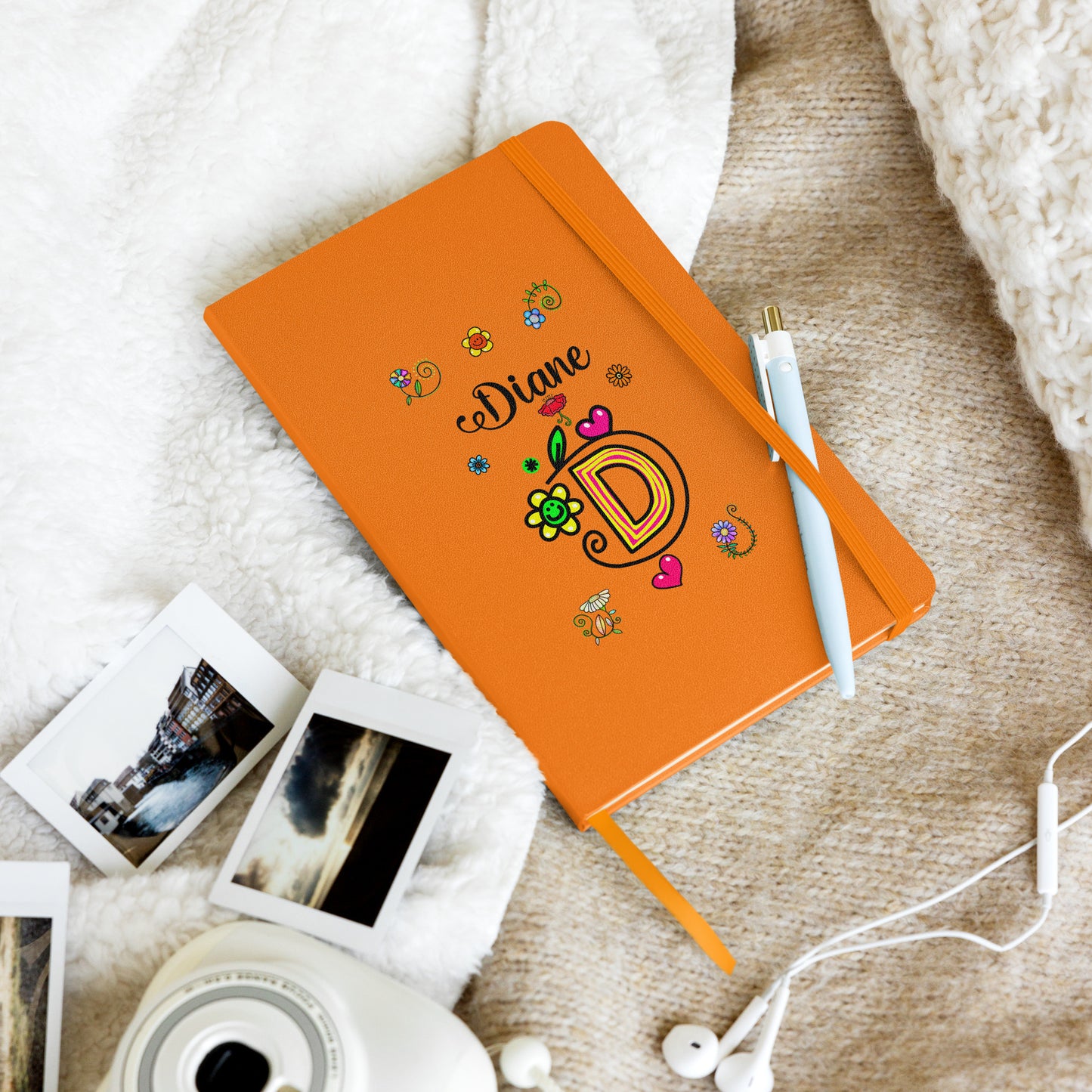 Personalized DOODLE Alphabetical Letters Hardcover Journal Notebook