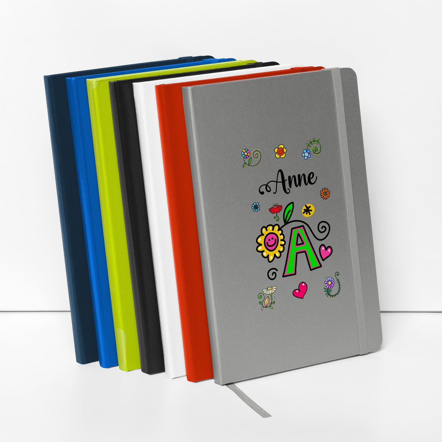 Personalized DOODLE Alphabetical Letters Hardcover Journal Notebook