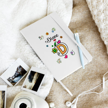 Personalized DOODLE Alphabetical Letters Hardcover Journal Notebook