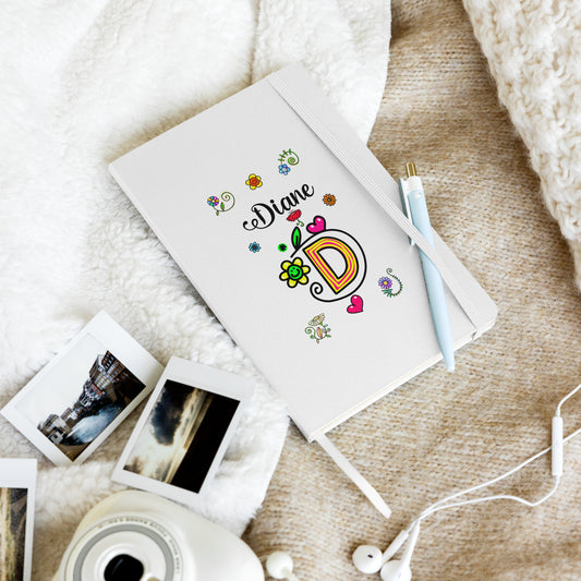 Personalized DOODLE Alphabetical Letters Hardcover Journal Notebook