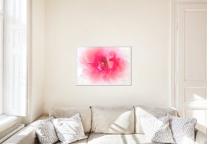 Raindrops on Coral Pink Roses Floral Digital Print