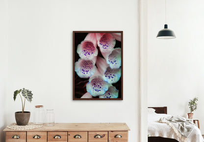 White Foxgloves With Purple Specks Floral Digital Prints