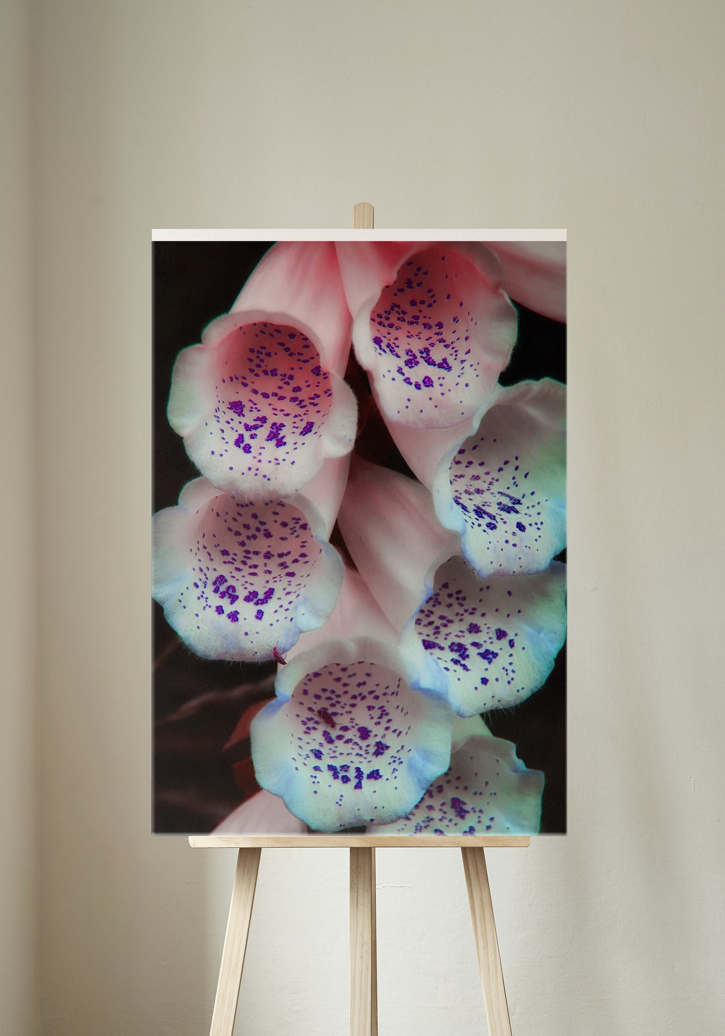 White Foxgloves With Purple Specks Floral Digital Prints