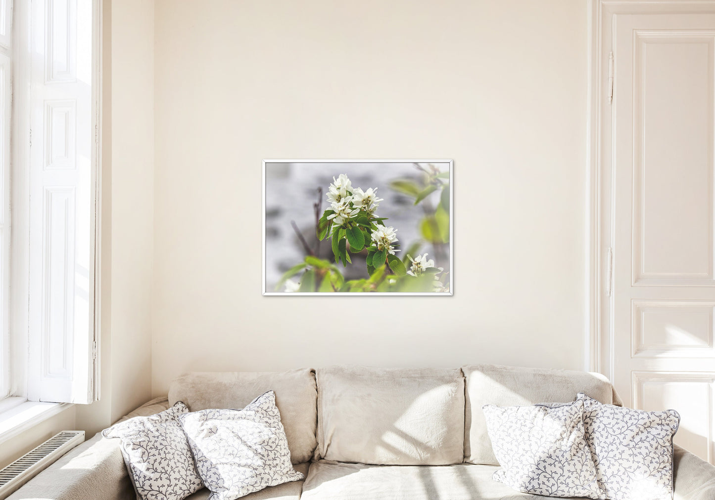 White Juneberry Serviceberry Floral Digital Print