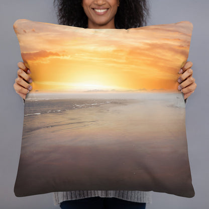 Sunset on the Oregon Coast Ocean Beach Nautical Pillow