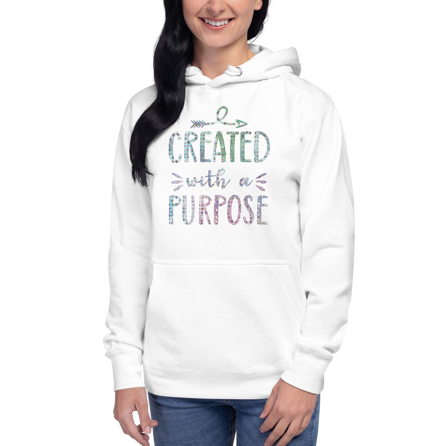 Created With a Purpose Christian Identity Purposeful Life Prayerful Hoodie