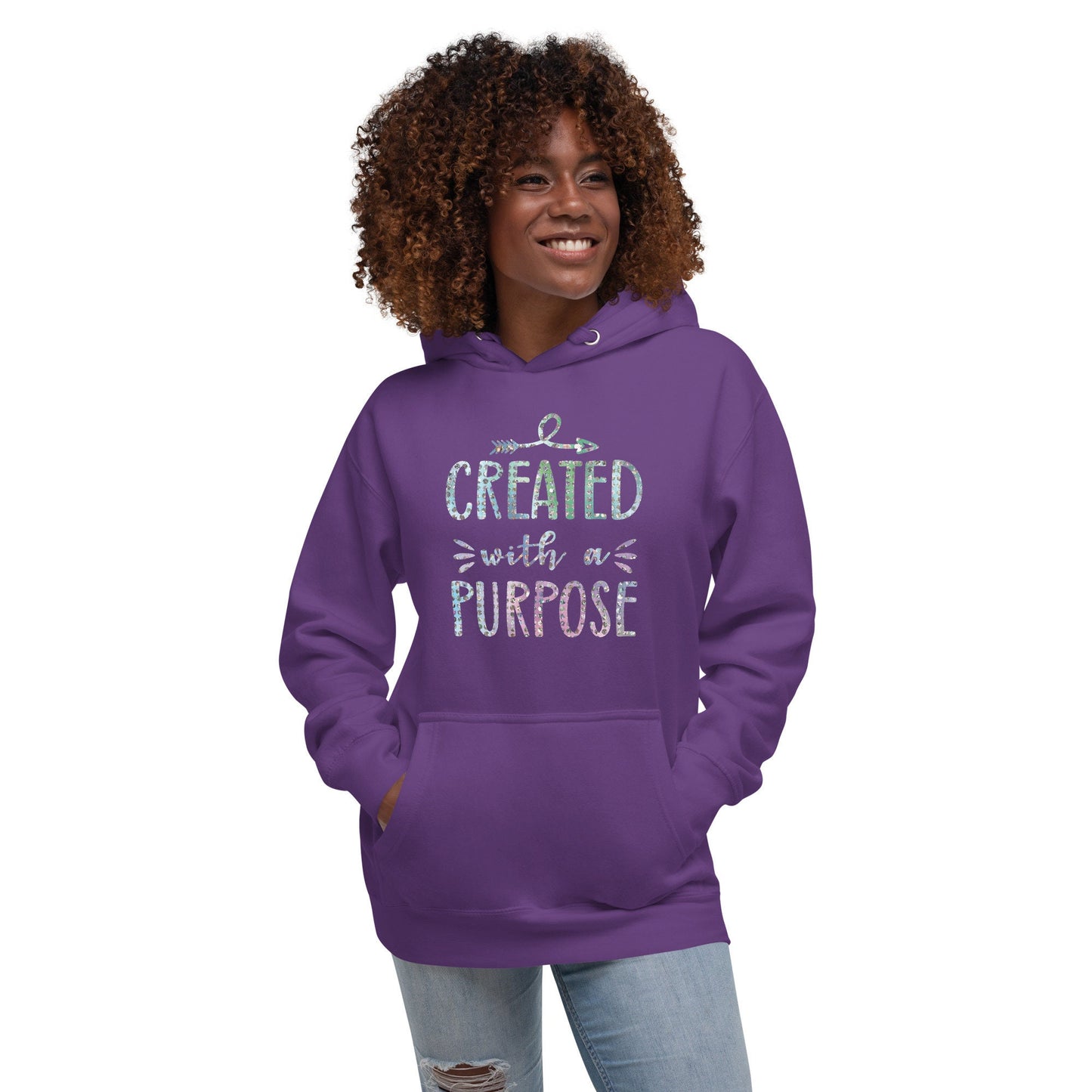 Created With a Purpose Christian Identity Purposeful Life Prayerful Hoodie