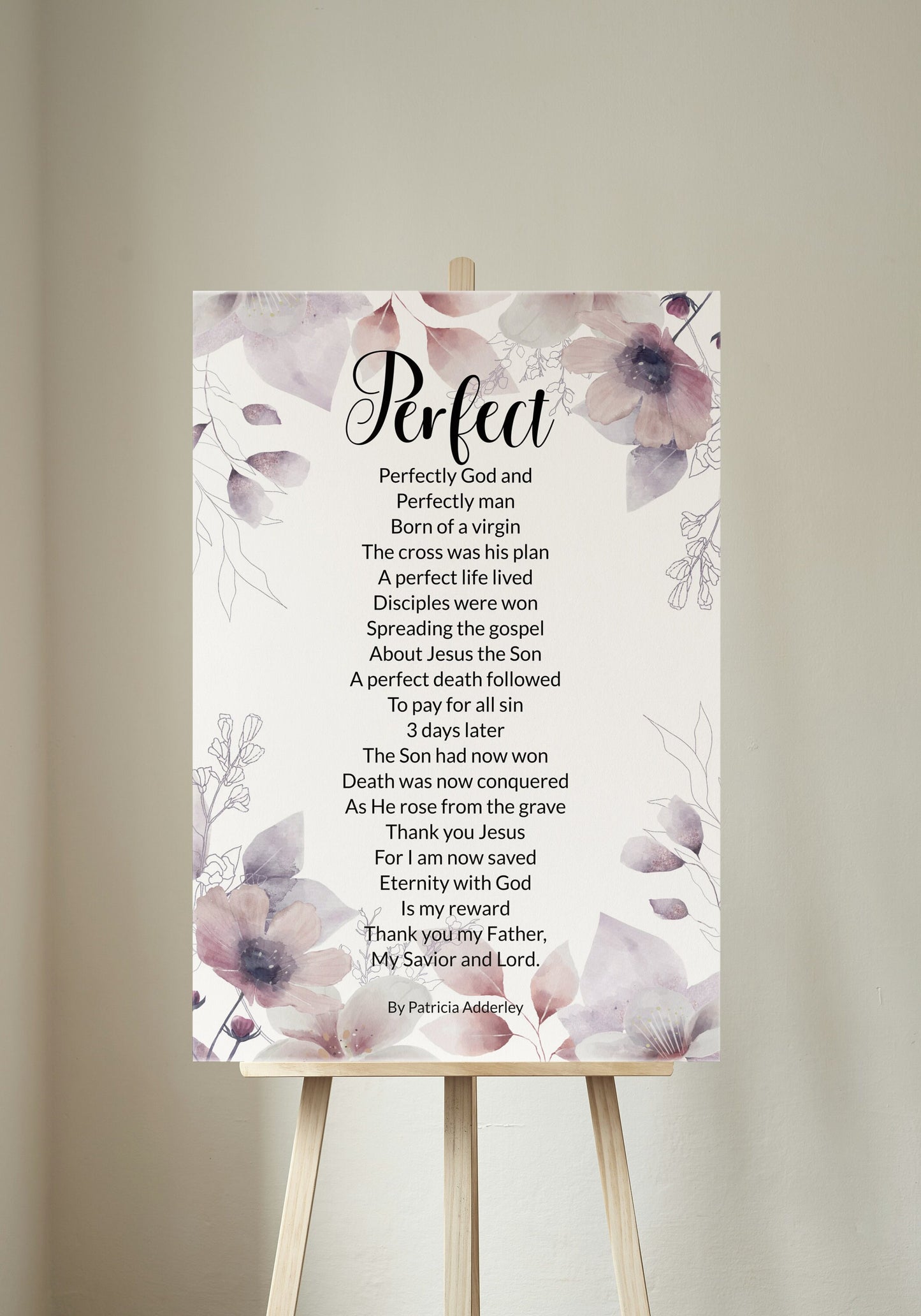 God's Perfect Love Salvation Poem "Perfect" Digital Print