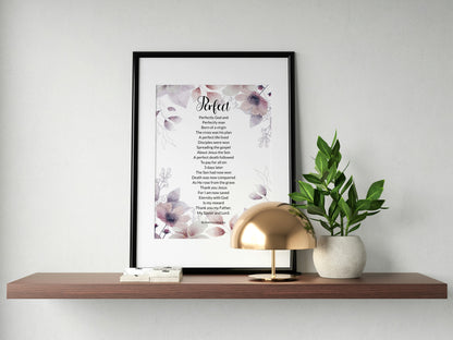God's Perfect Love Salvation Poem "Perfect" Digital Print