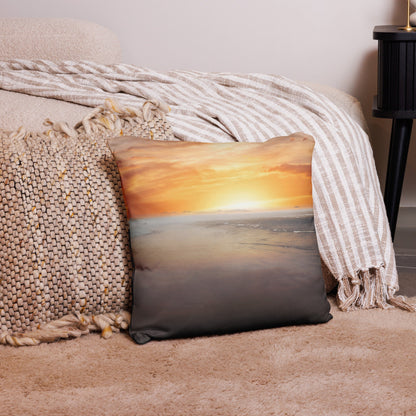 Sunset on the Oregon Coast Ocean Beach Nautical Pillow