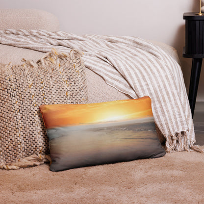 Sunset on the Oregon Coast Ocean Beach Nautical Pillow