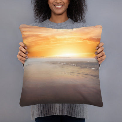 Sunset on the Oregon Coast Ocean Beach Nautical Pillow