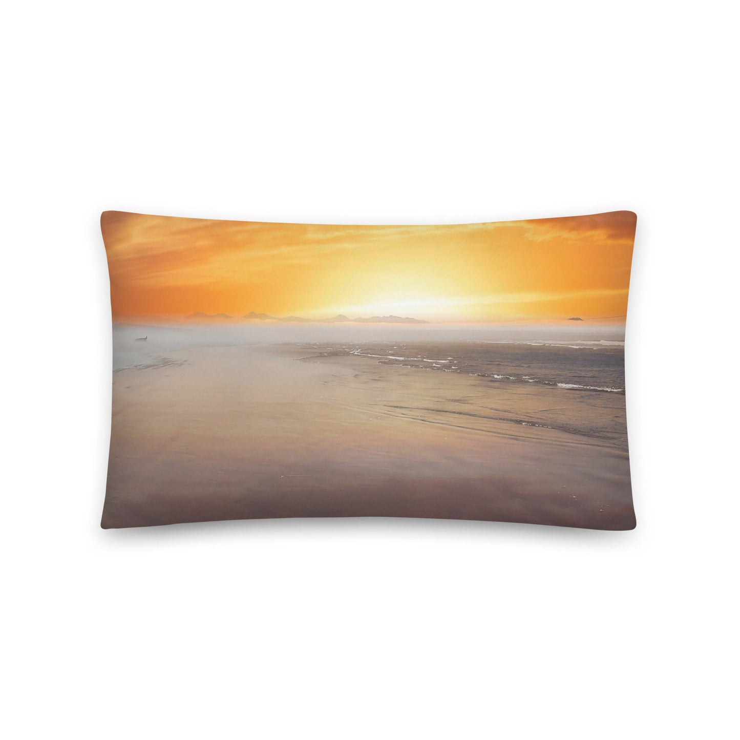 Sunset on the Oregon Coast Ocean Beach Nautical Pillow