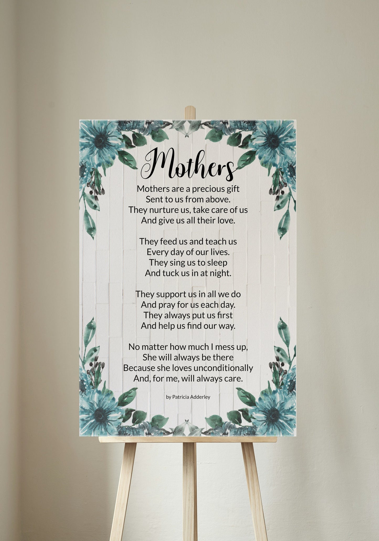Inspirational Mothers Day Poems "Mothers" Digital Downloadable Print