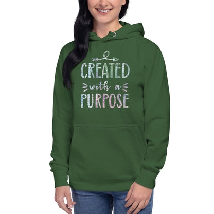 Created With a Purpose Christian Identity Purposeful Life Prayerful Hoodie