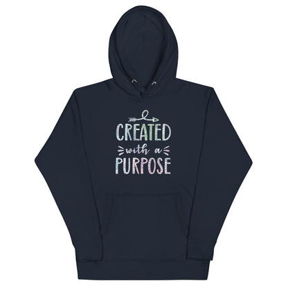 Created With a Purpose Christian Identity Purposeful Life Prayerful Hoodie
