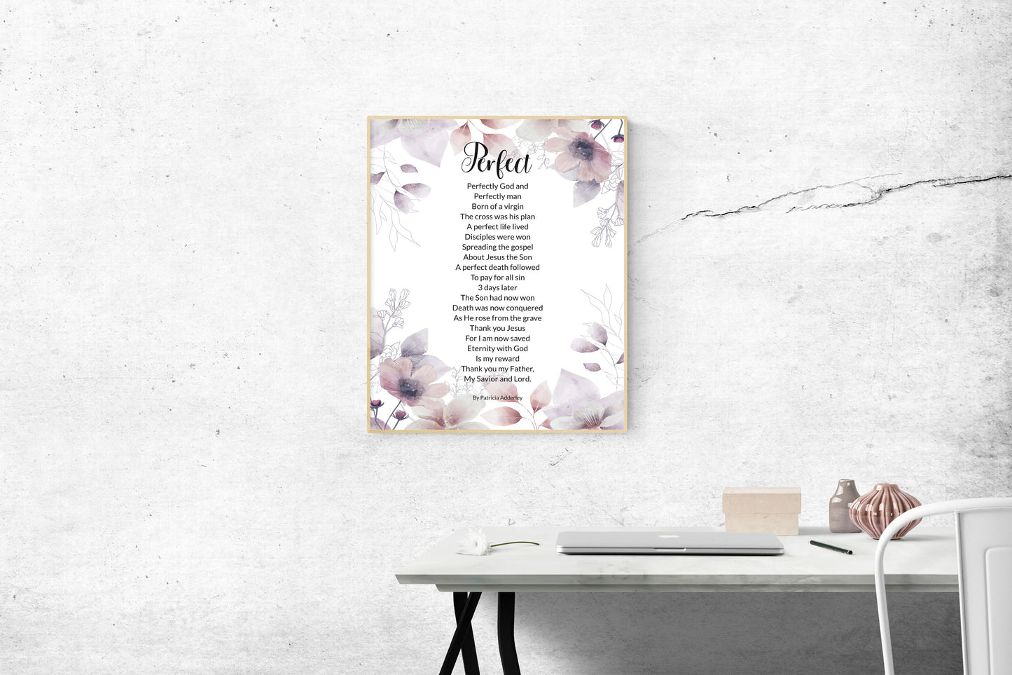 God's Perfect Love Salvation Poem "Perfect" Digital Print