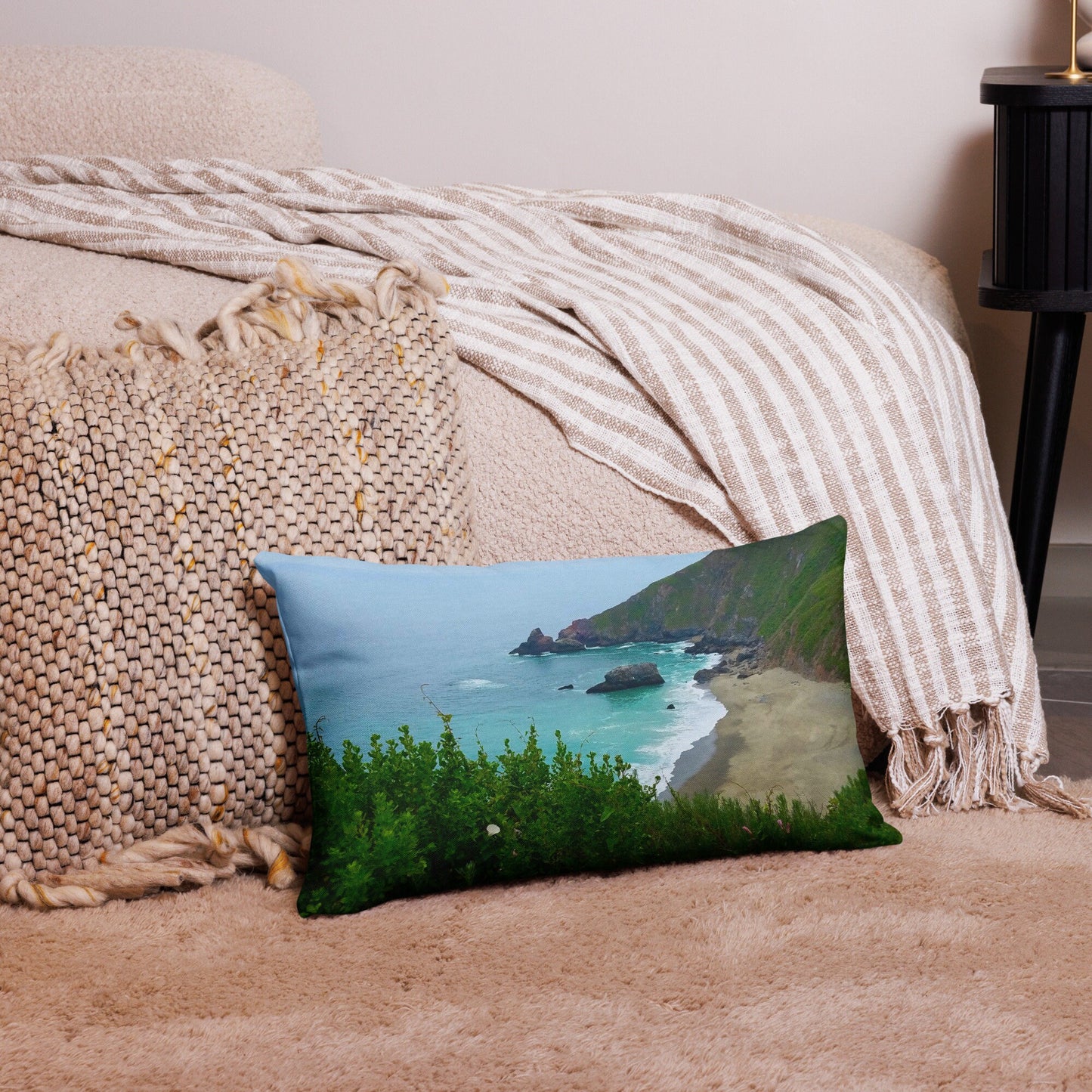 California Waves Premium Nautical Throw Pillow