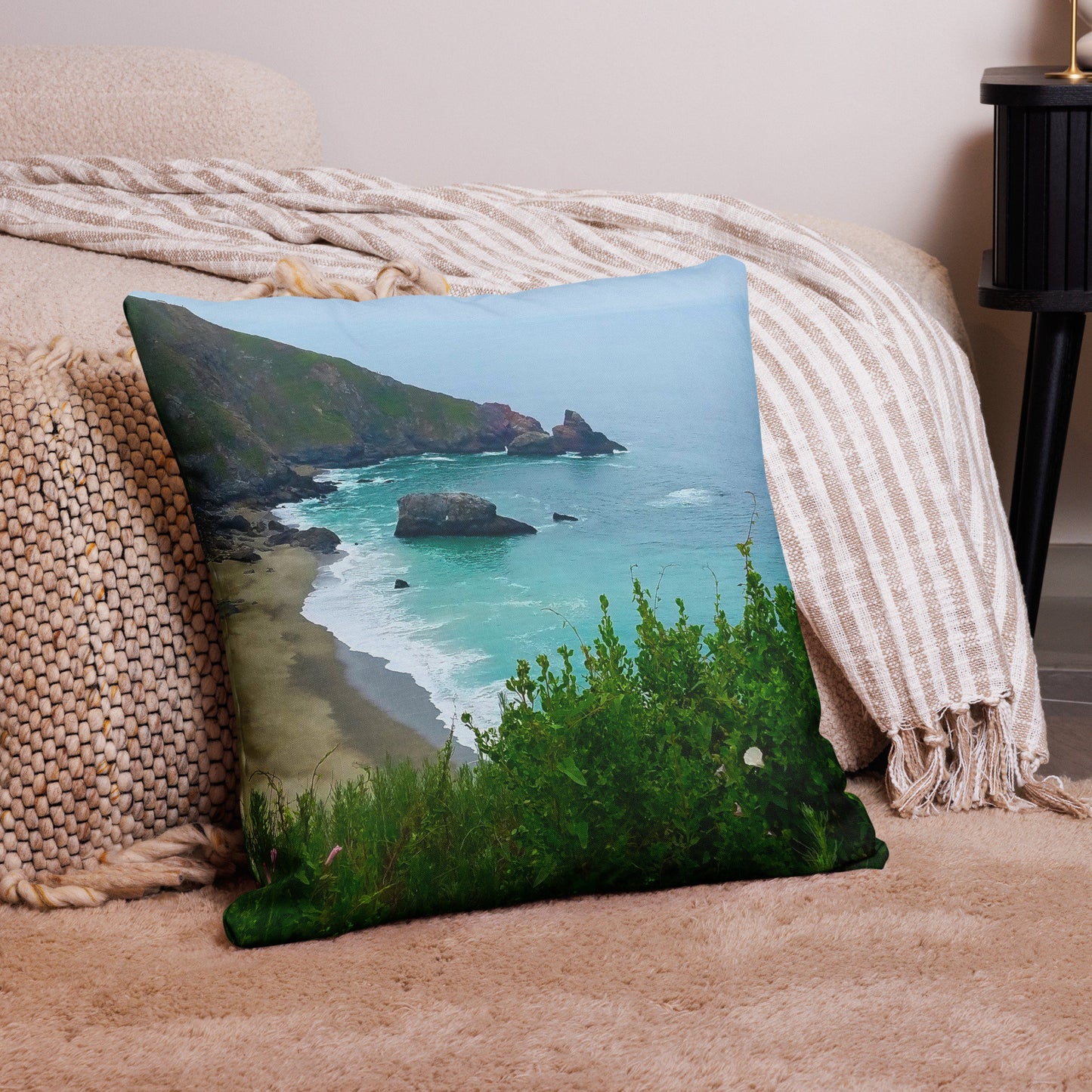California Waves Premium Nautical Throw Pillow
