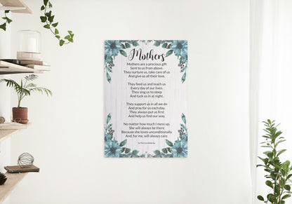 Inspirational Mothers Day Poems "Mothers" Digital Downloadable Print