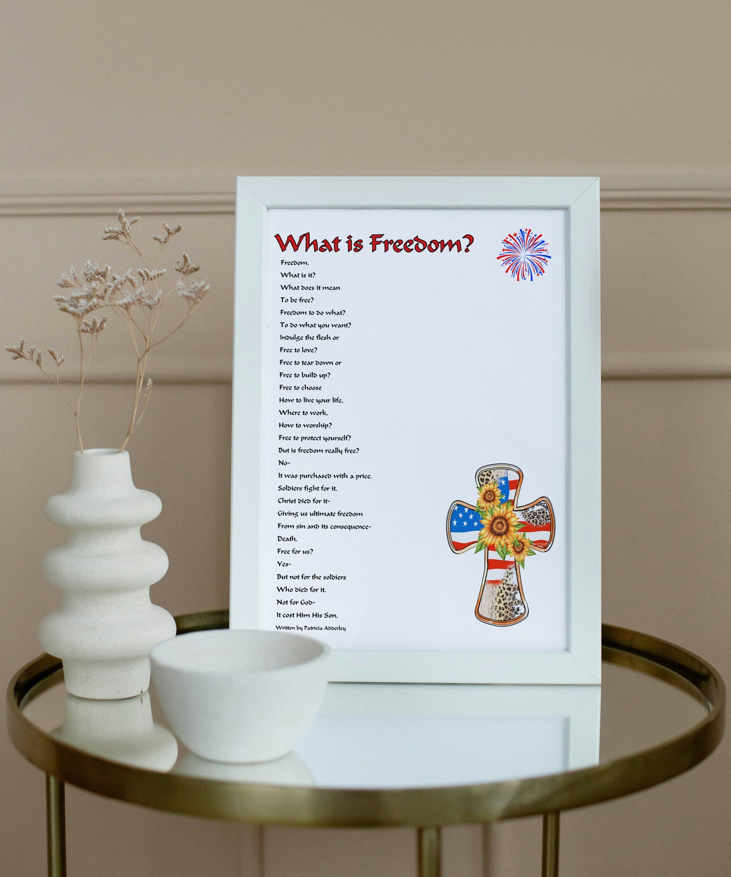 "What is Freedom?" 4th of July Poem Digital Print