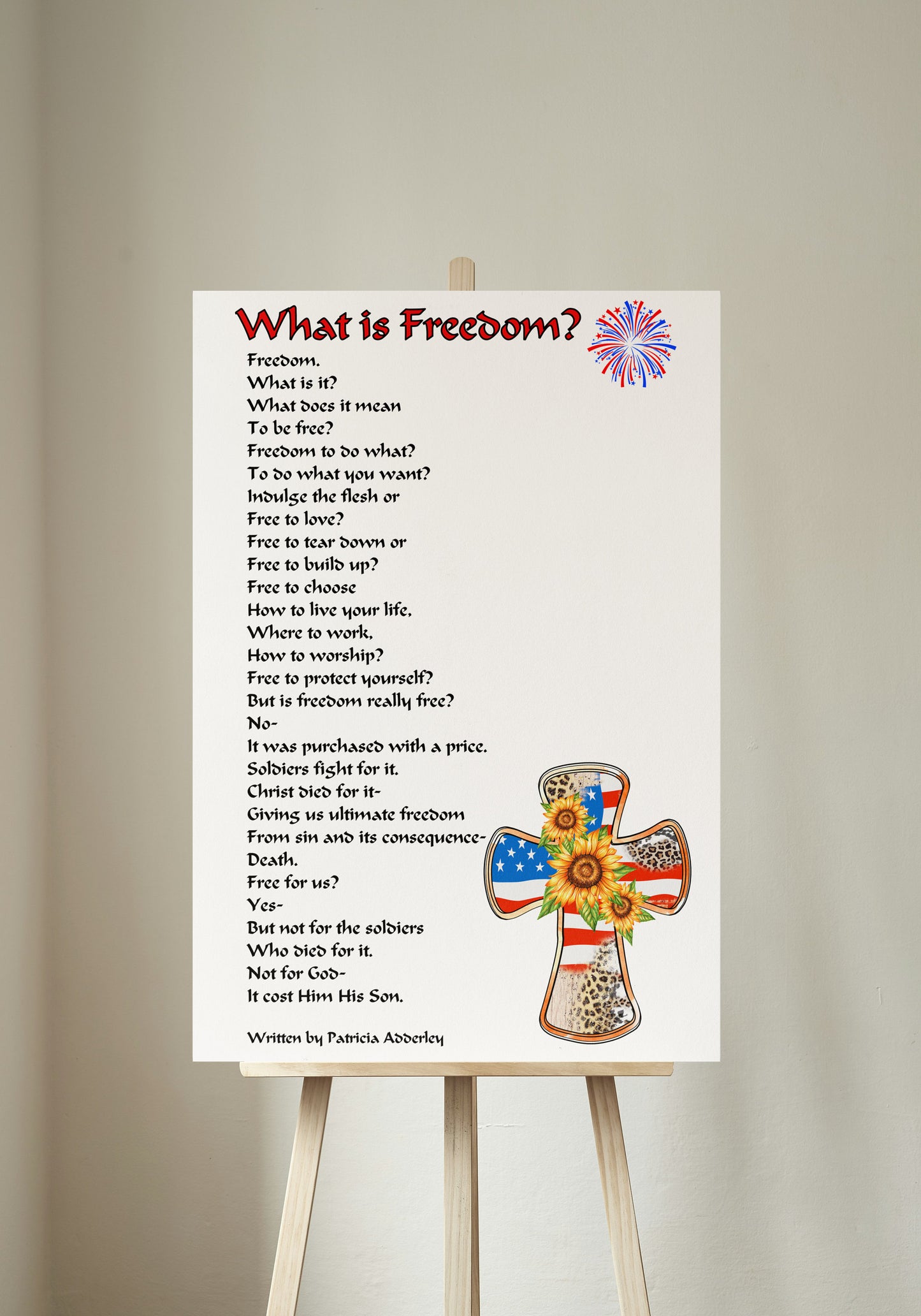 "What is Freedom?" 4th of July Poem Digital Print