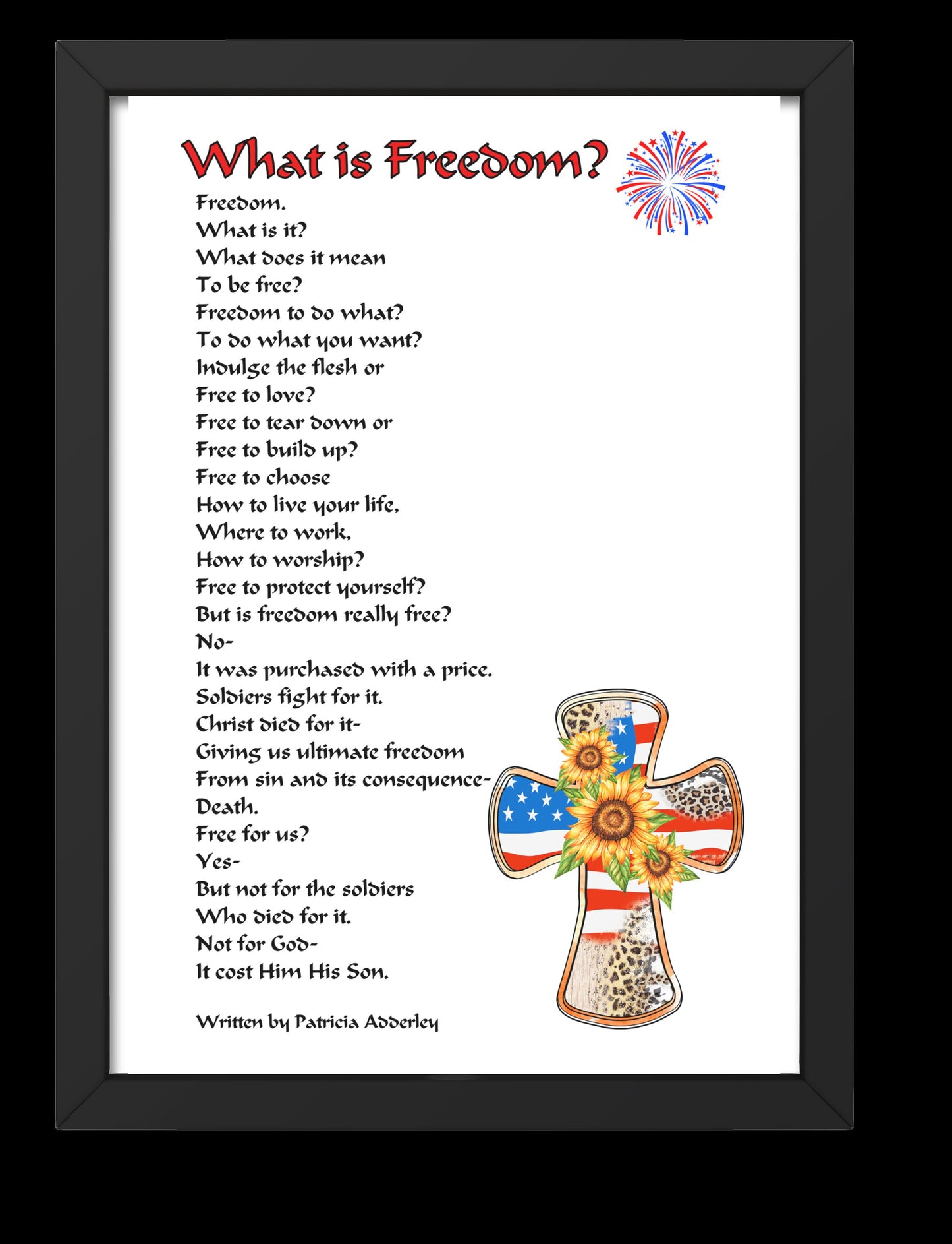 "What is Freedom?" 4th of July Poem Digital Print