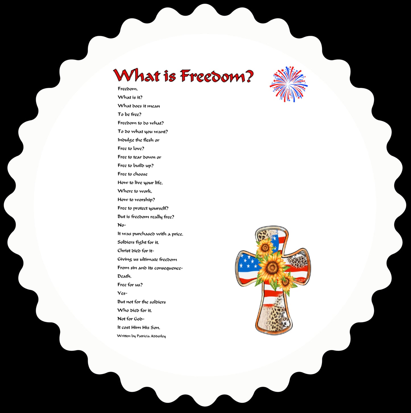 "What is Freedom?" 4th of July Poem Digital Print