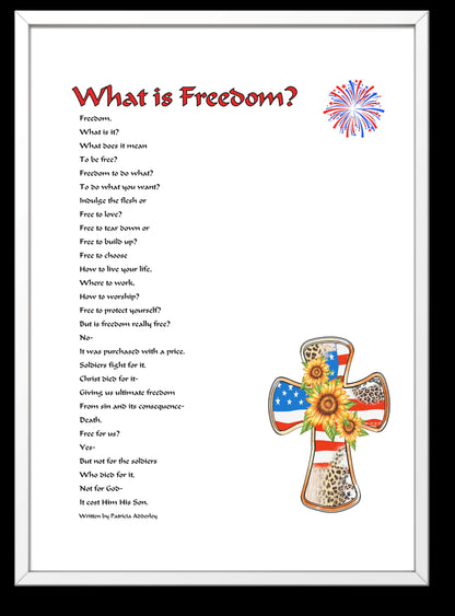 "What is Freedom?" 4th of July Poem Digital Print