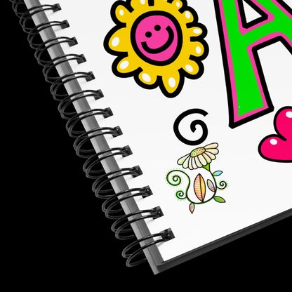 Personalized DOODLE Alphabetical Letters Spiral Notebook