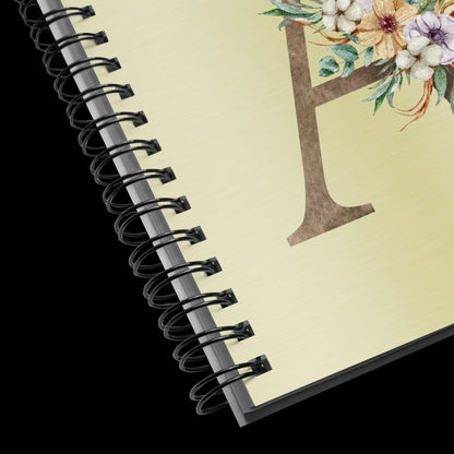 Personalized Elegant Flowered MONOGRAM Spiral Notebook