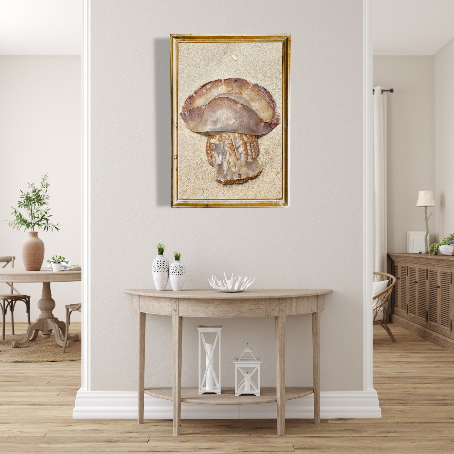 Gold Color Giant Jelly Fish Sealife Digital Print