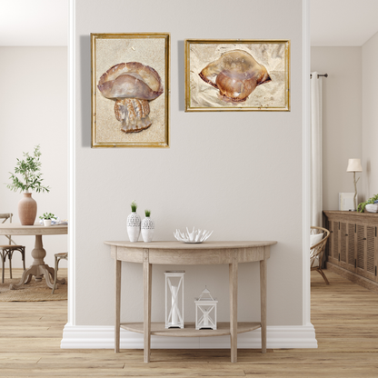 Gold Color Giant Jelly Fish Sealife Digital Print