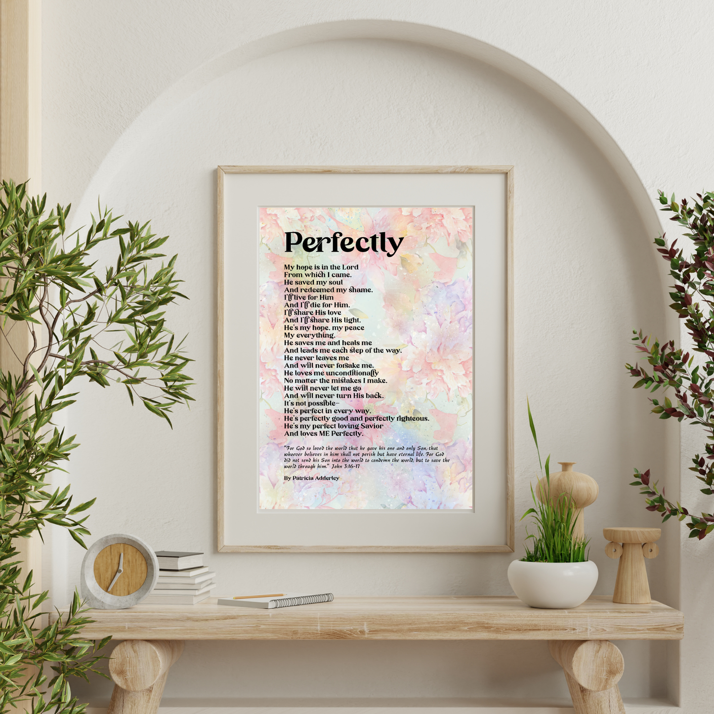 Perfectly Loved Inspiring Poetry Art Prints  "Perfectly" Digital Download