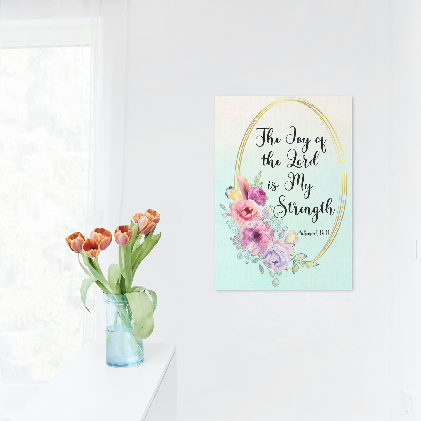 The Joy of the Lord Floral Modern Christian Art Digital Print