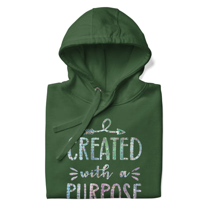 Created With a Purpose Christian Identity Purposeful Life Prayerful Hoodie