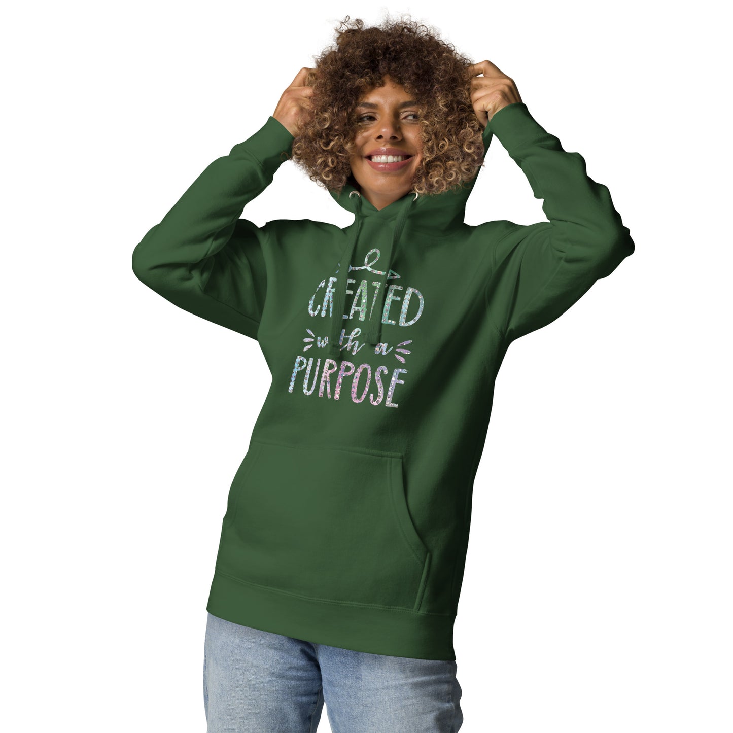 Created With a Purpose Christian Identity Purposeful Life Prayerful Hoodie
