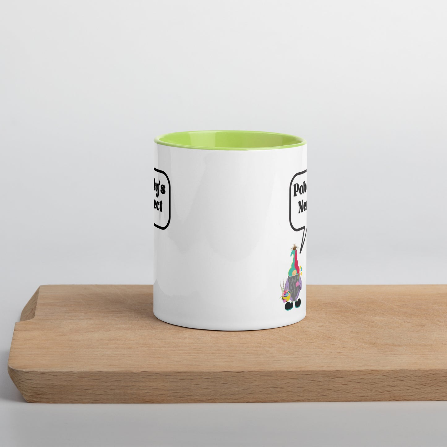 "Pobody's Nerfect" Gnome Coffee Mug with Color Inside