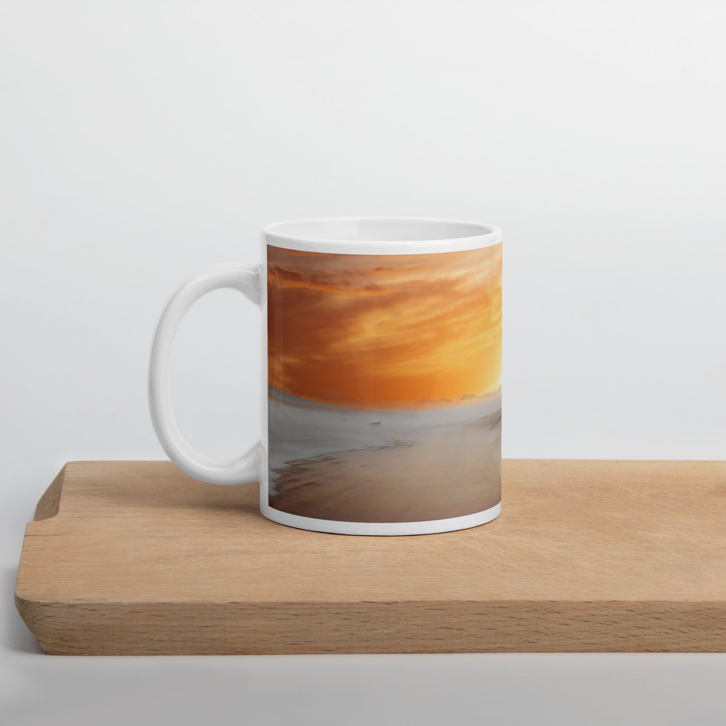 Beach Sunset White Glossy Coffee Mug