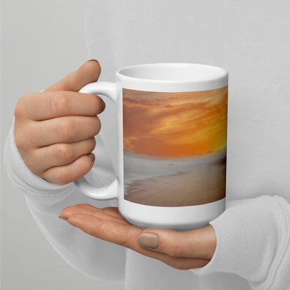 Beach Sunset White Glossy Coffee Mug