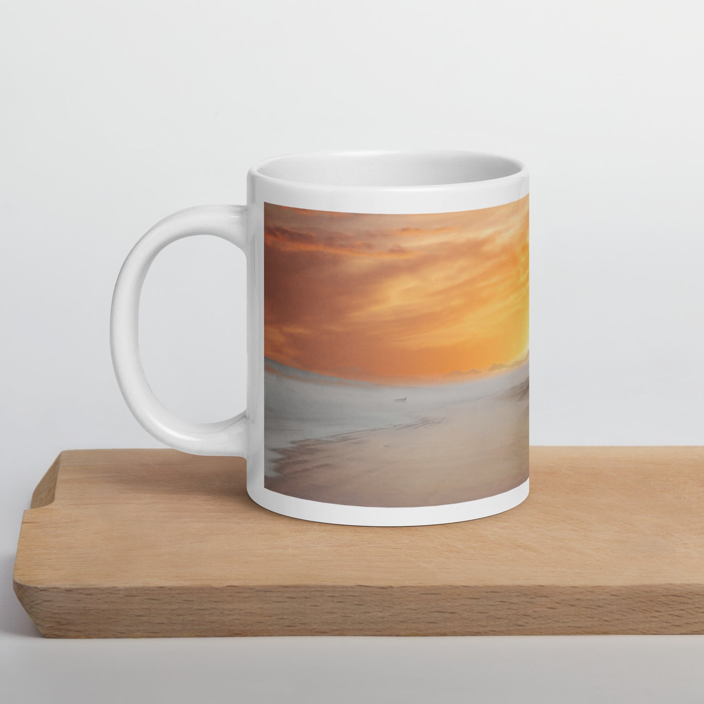 Beach Sunset White Glossy Coffee Mug